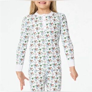 NWOT Roller Rabbit Kids White Green Blue Red Merry Monkey Pajamas Unisex Size 10